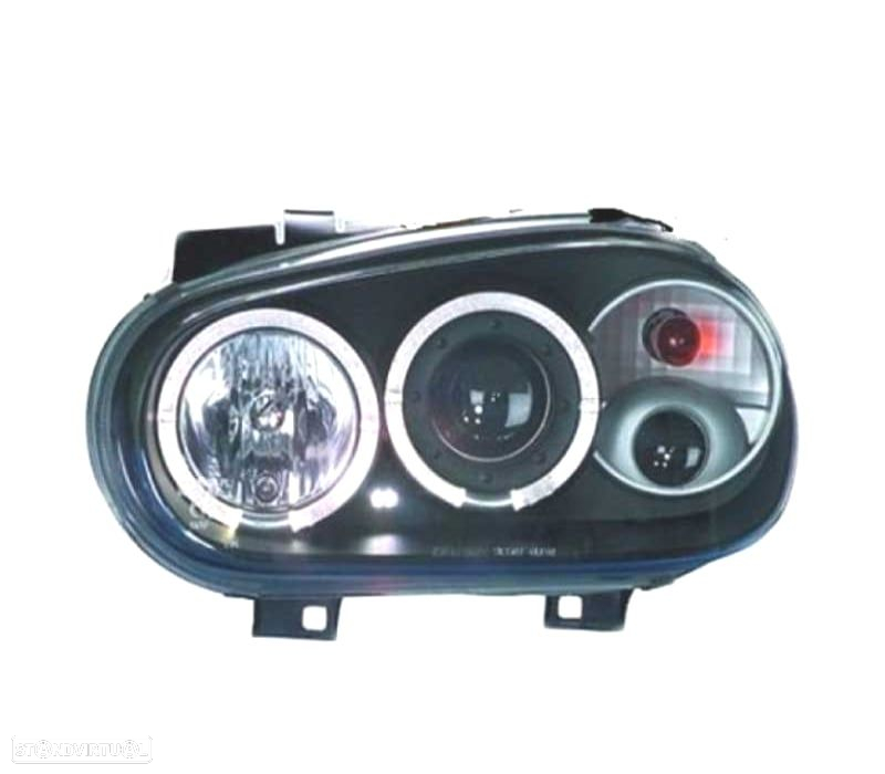 FARÓIS ANGEL EYES CCFL VOLKSWAGEN VW GOLF 4 97-03 FUNDO PRETO - 2