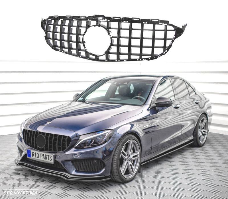 GRELHA MERCEDES CLASE C W205 14-18 LOOK AMG GT PRETO BRILHANTE - 1