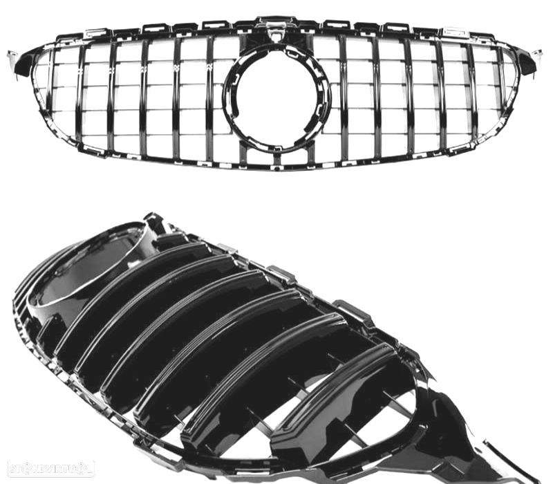 GRELHA FRONTAL MERCEDES W205 LOOK GT-R PRETO - 2