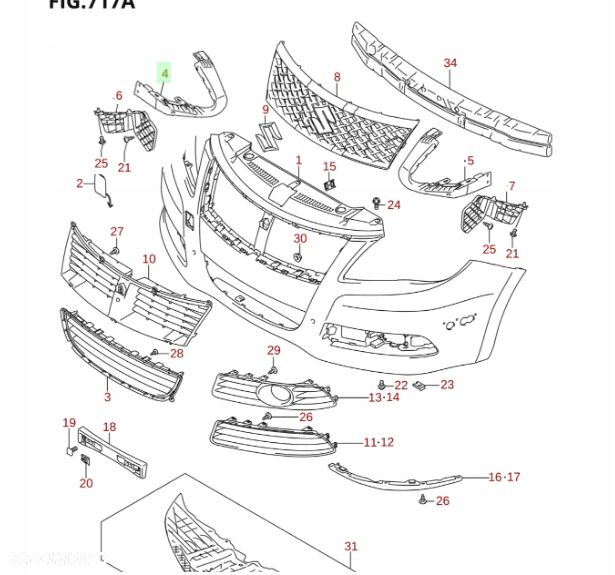 SUZUKI KIZASHI - ŚLIZG ZDERZAKA PRZÓD PRAWY ŚRODEK - 3
