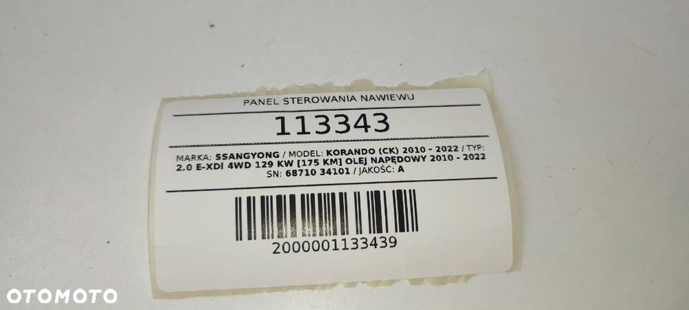 PANEL PRZEŁĄCZNIK KLIMATYZACJI NAWIEWU SSANGYONG KORANDO III 68710-34101 - 7