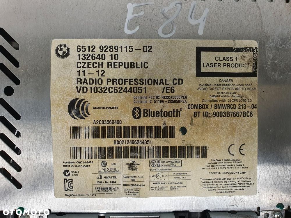 RADIO CD ODTWARZACZ BMW X1 E84 9289115-02 - 5