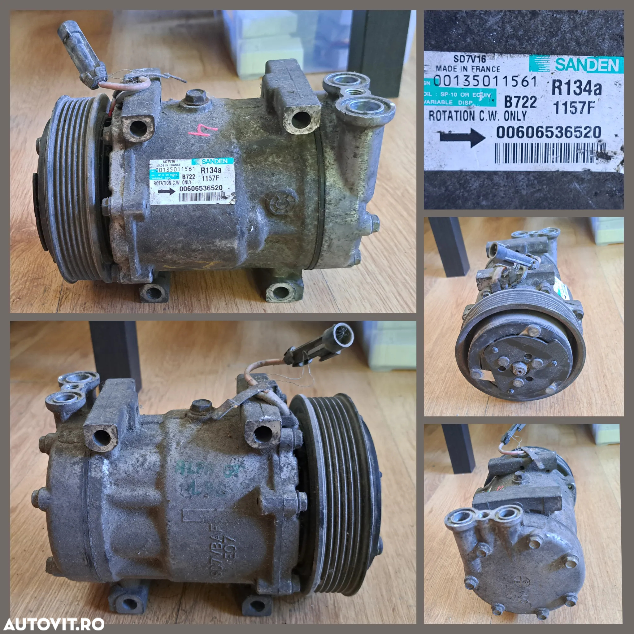 Compresor clima ac aer conditionat climatronic Skoda Citigo 1.0 mpi Volkswagen vw Up 1.0 i Skoda Fabia 1.2 i Seat Ibitza 1.2 fsi Audi A2 Seat Cordoba Alfa Romeo GT Fiat Doblo multipla - 4