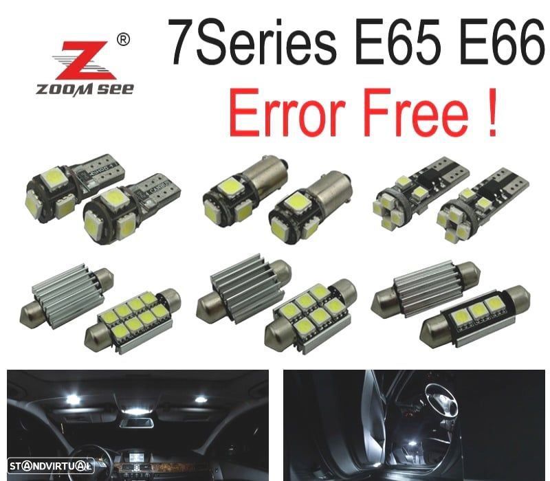 KIT COMPLETO DE 24 LÂMPADAS LED INTERIOR PARA BMW 7 SERIE E65 E66 745I 745LI 750I 750LI 760I 760LI - 1