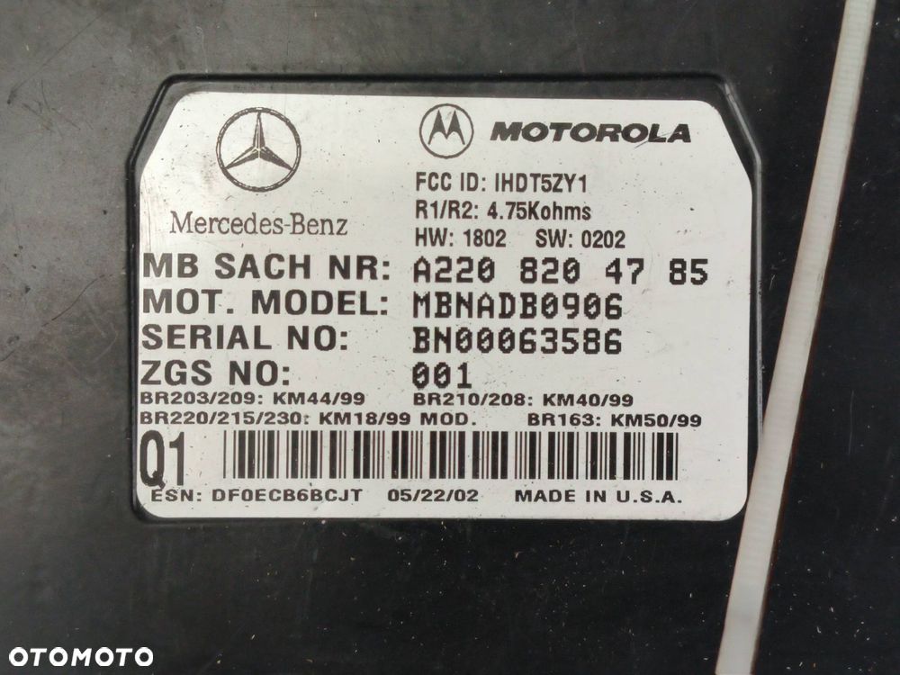 KOMPUTER MERCEDES W215 A2208204785 - 2
