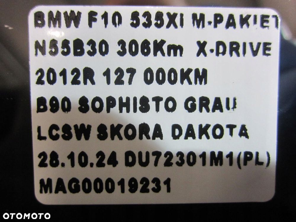 BMW F10 LUSTERKO LEWE WKŁAD ASYSTENT B90 SOPHISTO GRAU MPAKIET 51167187431 - 13