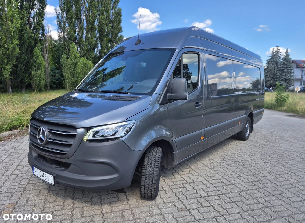 Mercedes-Benz Sprinter 319 CDI 190 KM 9G-Tronic, Automat, Model 907, Salon polska, Furgon Blaszak, Ekstra Długi  4800 mm L4H2, Wzmocnione zawieszenie, Zbiornik 230l alu (z atestem), Webasto, Kabina sypialniana, Po przeglądzie B+ jeszcze jeden w cenie, Dostępny od Października, FV - 2