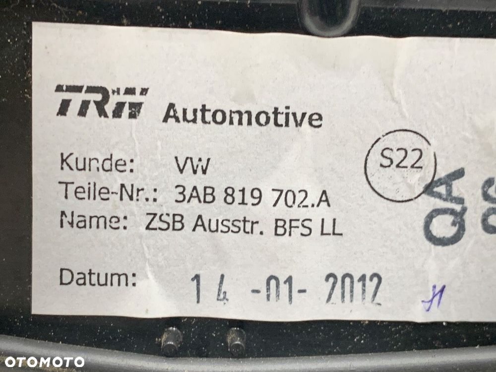 KRATKA NAWIEWU PRAWY PRZÓD  VW CC B7 (358) 2011 - 2016 2.0 TFSI 147 kW [200 KM] benzyna 2011 - 2016 - 3
