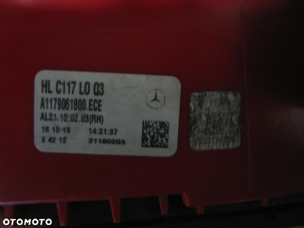 lampa tyl tylna mercedes CLA C117 W117 A1179061800 oryginal - 17