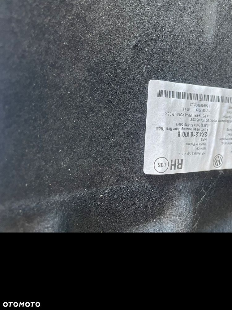 caddy 2k7 nadkole tył FORD TOURNEO CONNECT MK3 VW CADDY V MAXI NADKOLE LEWE PRAWE TYLNE 2K4810970B 2K4810969B - 4