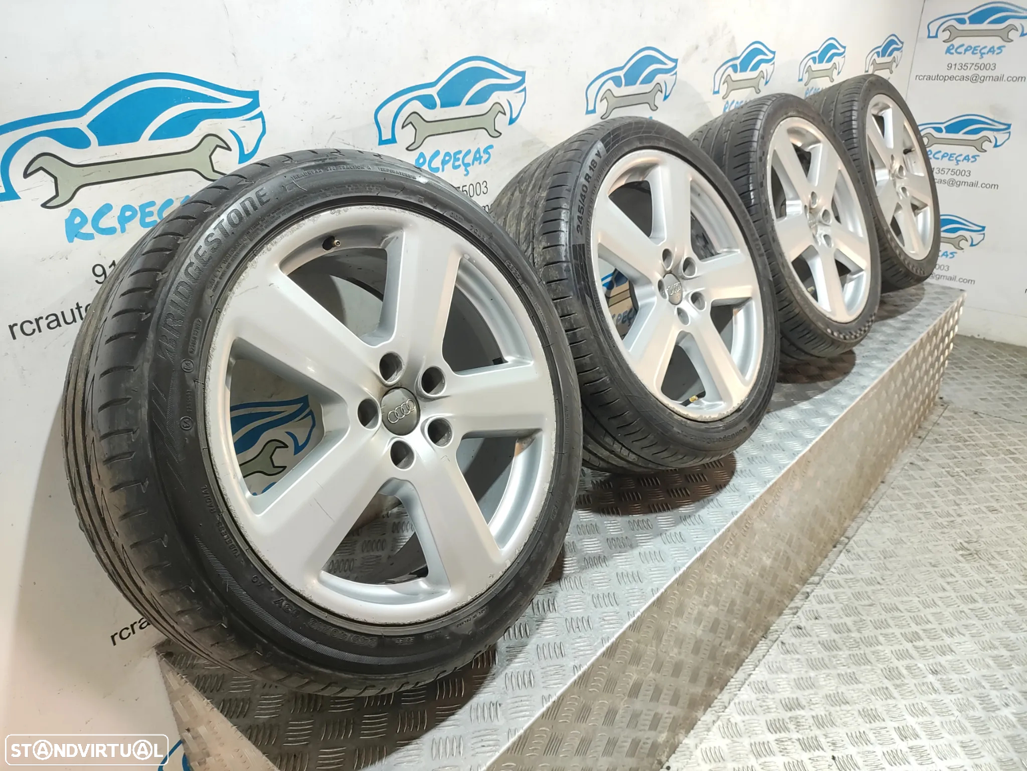 - Conjunto Jantes 18 Ronal Originais Audi A4 B7 S-Line S Line 8J ET43 5x112 - 9