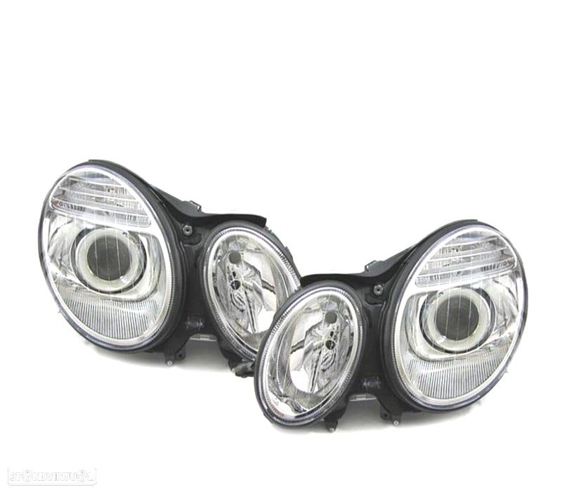 FARÓISXENON MERCEDES CLASE E W211 02-06 FUNDO CROMADO - 1
