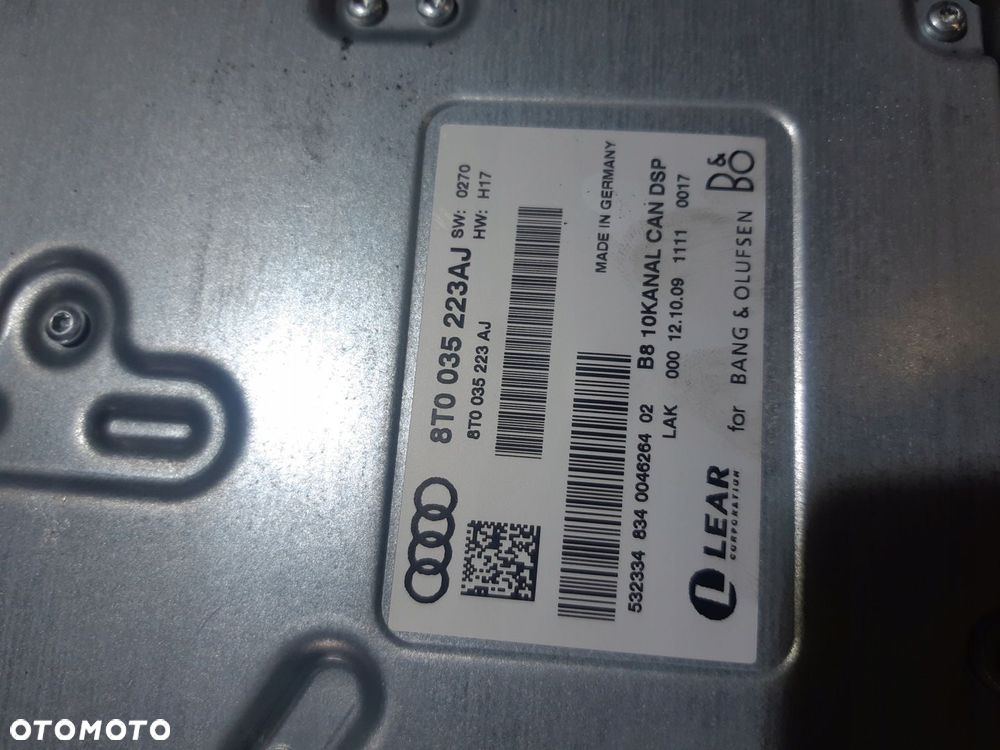 AUDI A4 B8 A5 8T Q5 WZMACNIACZ BANG OLUFSEN 8T0035223AJ - 8