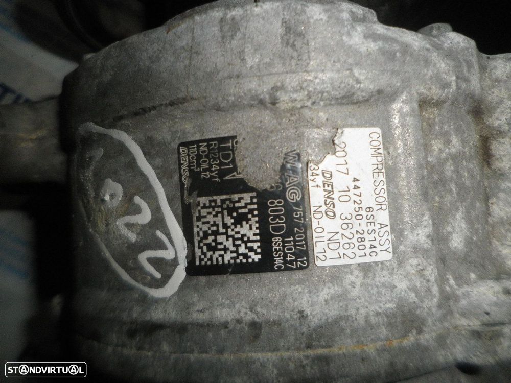 Compressor AC 6SES14C  4472502801 VW POLO 6  2018 1.0I 75CV 5P CINZA GASOLINA DENSO - 3