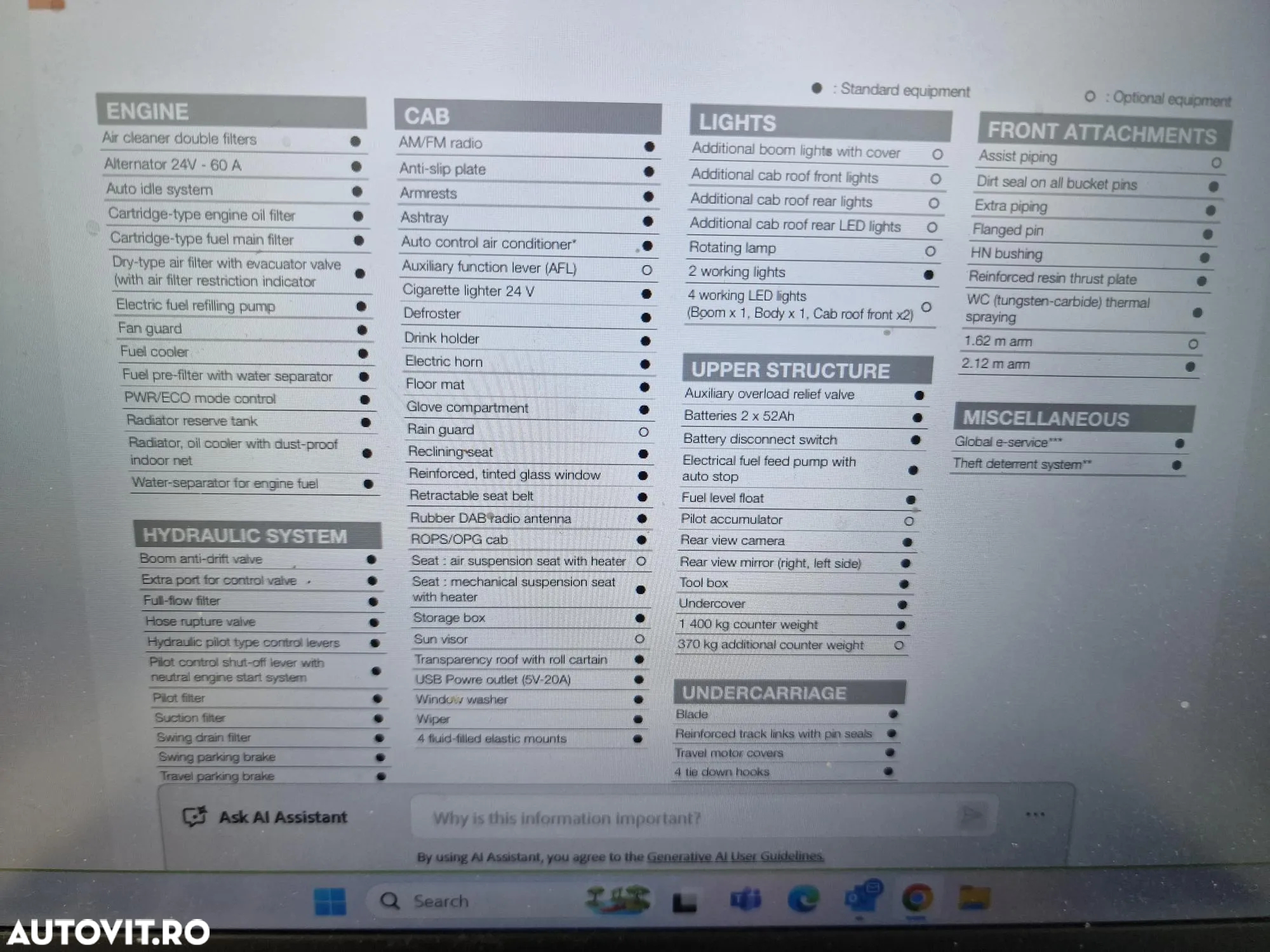 Hitachi ZX85, 2023, 19.85, Cupla rapida si 3 cupe-63.900 eur+Tva., camera spate, camelre laterale, senzori detectie parametru, senile cauciuc 90% ok, posibilite leasing 4 ani, CA NOU-PROMOTIE 63900 EUR+tva - 38