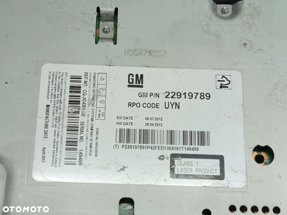 RADIO RADIOOTWARZACZ Stacja multimedialna Opel Astra J 22919789 - 7