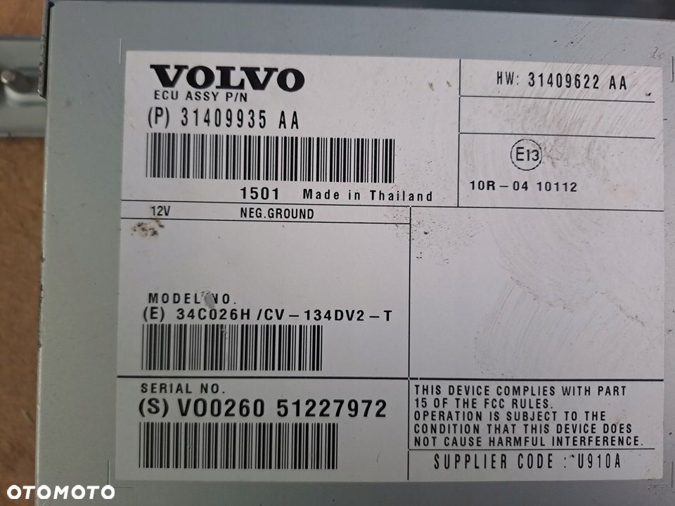 volvo s60 ii v60 i lift 13-18r moduł wzmacniacz radia 31409935aa - 2