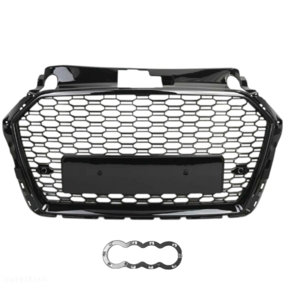 AUDI A3 8V 2016-2020 ATRAPA GRILL PRZÓD RS look PLASTER MIODU czarny połysk - 2