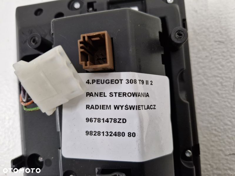 PEUGEOT 308 T9 II 2 PANEL STEROWANIA RADIEM WYŚWIETLACZ 96781478ZD 9828132480 - 8
