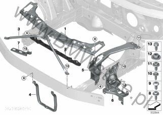 NOWY ORYGINALNY UCHWYT WSPORNIK LEWY PASA PRZEDNIEGO BMW X1 F48 9498329 - 6