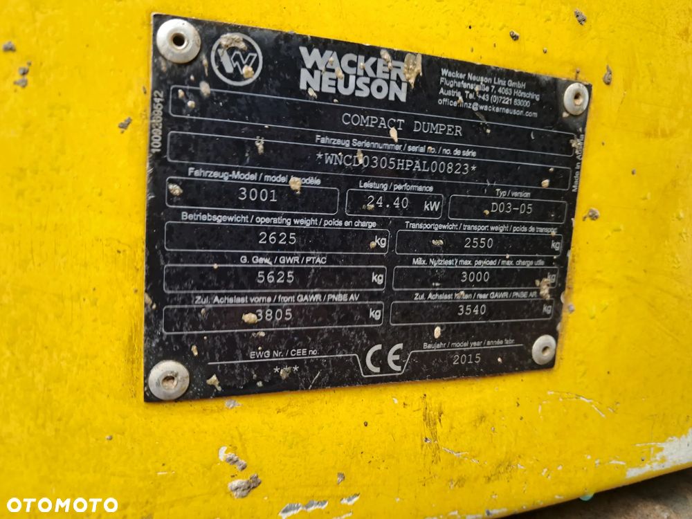 Wacker Neuson 3001s Hydrostat / Automat wozidło budowlane obrotowe 3t tony obrót+kiper światła kierunkowskazy 4x4 silnik Yanmar 33 KM 2015r Terex Ta3sh Thwaites 3 Mecalac Jcb 3T-1 3T-2 Ausa D301AHG D350 AHG 4001s DW30 DW60 6 ładne opony sprawne - 8