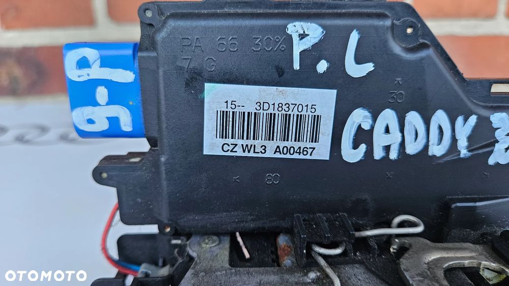 VW Caddy 2K III 3 2003- Kompletny zamek drzwi przód lewy Zamek drzwi przednich lewych 3D1837015 EUROPA 9 PIN - 3