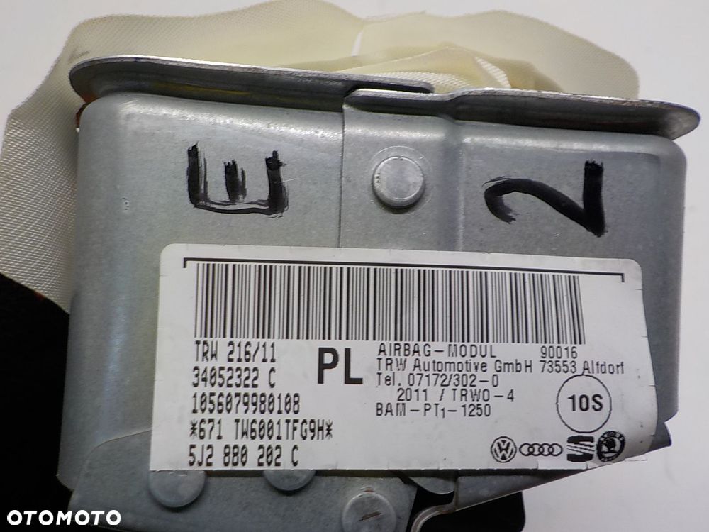 SKODA FABIA II ROOMSTER PODUSZKA PASAŻERA AIR BAG 5J0880201H AIRBAG - 3
