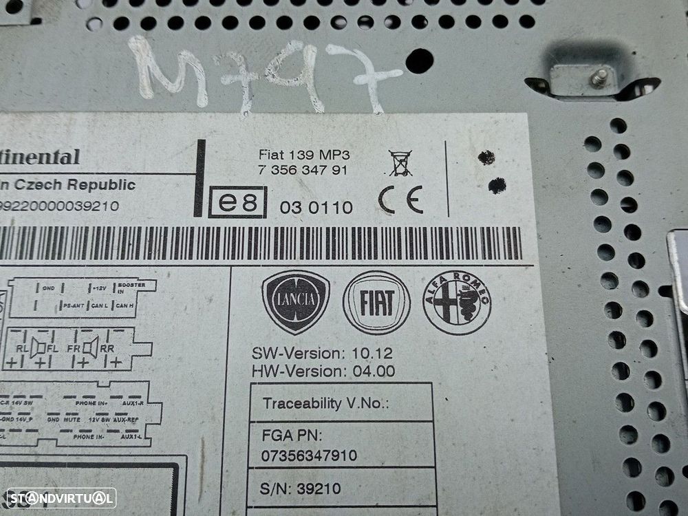 Rádio / auto-rádio FIAT Panda (312_, 319_) - 7