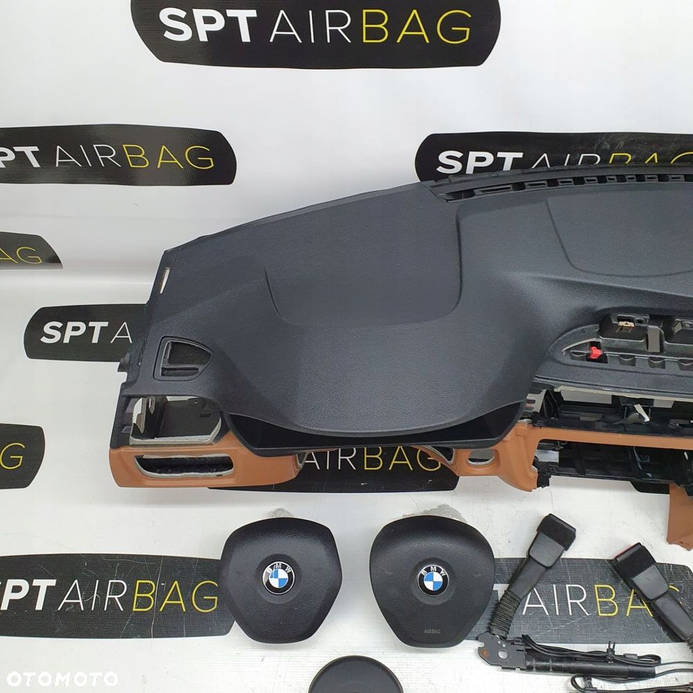 BMW F30 DESKA ROZDZIELCZA KONSOLA KOKPIT PULPIT PODUSZKI AIRBAG AIR BAG NAPINACZE KIT SET - 2