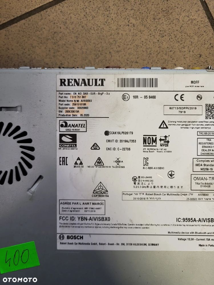 RADIO NAWIGACJA RENAULT CLIO V 259151818R - 2