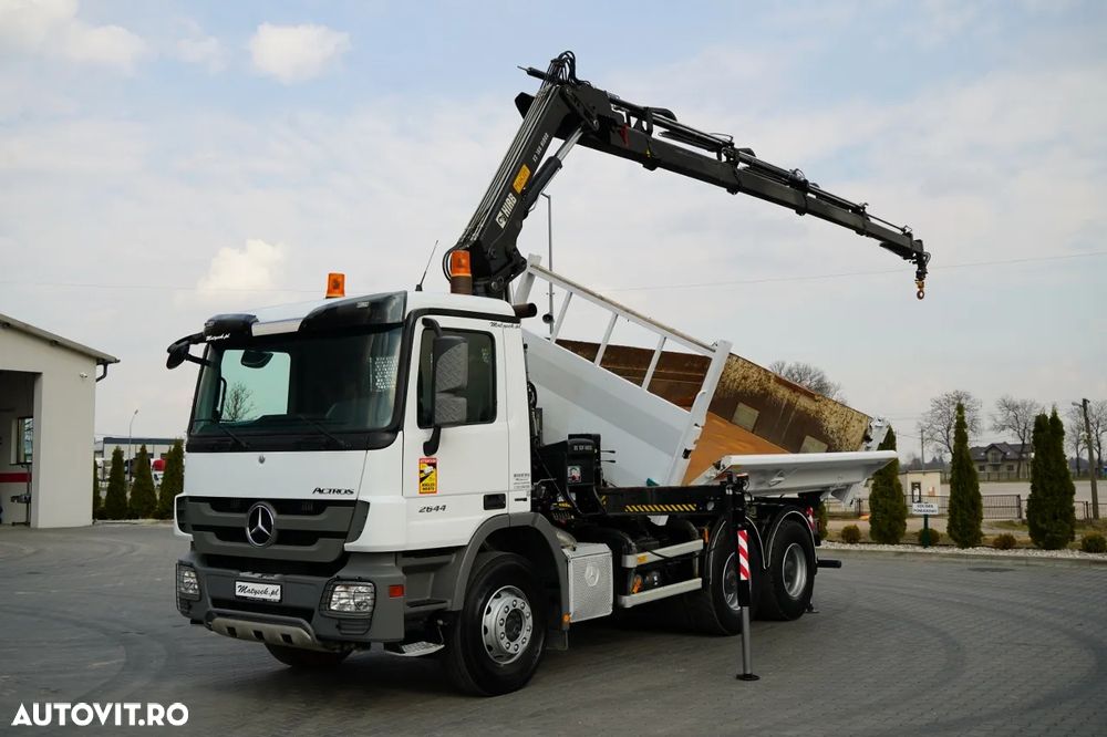 Mercedes-Benz ACTROS 2644 / 6X4 / BASCULATOR / 2X PLĂCI HIDRAULICE / + HIAB 166 ES-5 HDS / TELECOMANDĂ / ROTATOARE / EPS + AMBREIAJ / EURO 5 - 6