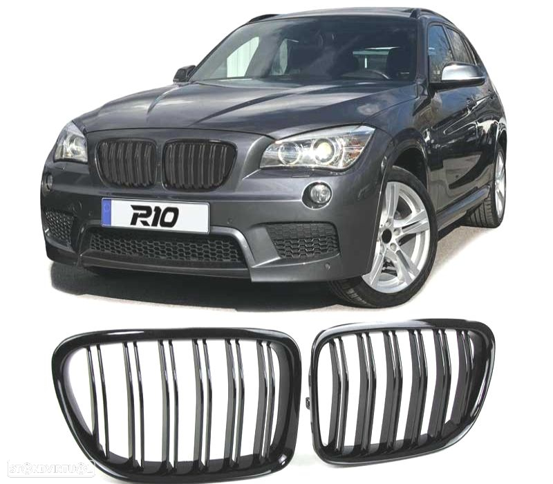 GRELHA DUPLA BMW X1 E84 09-14 LOOK M4 PRETO BRILHANTE - 2