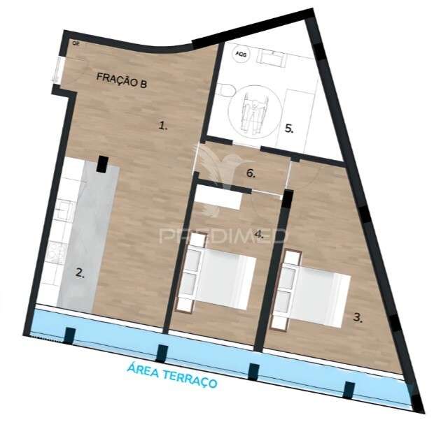Apartamento T2 com terraço em Sines - Grande imagem: 2/13