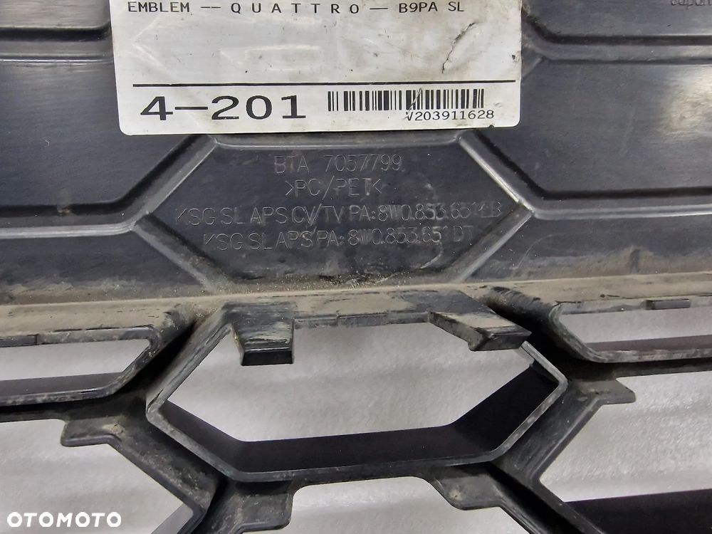 AUDI A4 / S4 B9 8W0 LIFT S-LINE 19- ATRAPA / GRILL PRZEDNI PRZÓD NA PDC , NR 8W0853651EB / 8W0853651DT , NR AUKCJI GL62 - 21