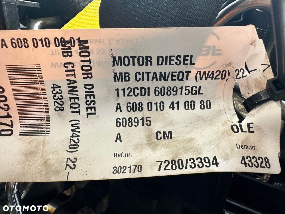 SILNIK MERCEDES-BENZ 1.5 CDI 608915 2300 KM. - 6