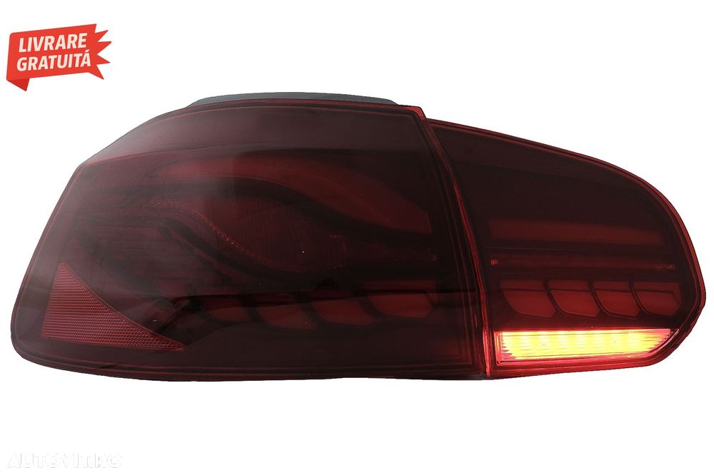 Stopuri Full LED VW Golf 6 VI (2008-2013) Rosu Fumuriu cu Semnal Dinamic- livrare gratuita - 13