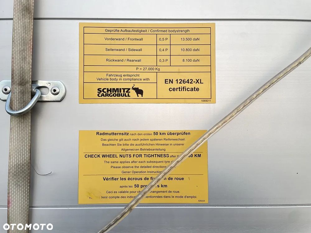 Schmitz Cargobull STANDARD / 2019 / OŚ PODN./ NOWE KLOCKI / MULTILOCK / CERT.XL / SALON / STAN IDEALNY / - 22