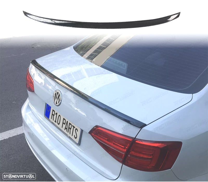 AILERON LIP SPOILER TRASEIRO VOLKSWAGEN VW JETTA 10-18 PRETO BRILHANTE - 1