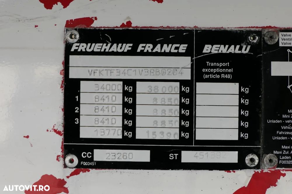 Benalu CAMION BASCULANTE ALUMINIU / 75 M3 / UȘĂ clapete / AXIE ELEVABILĂ - 22