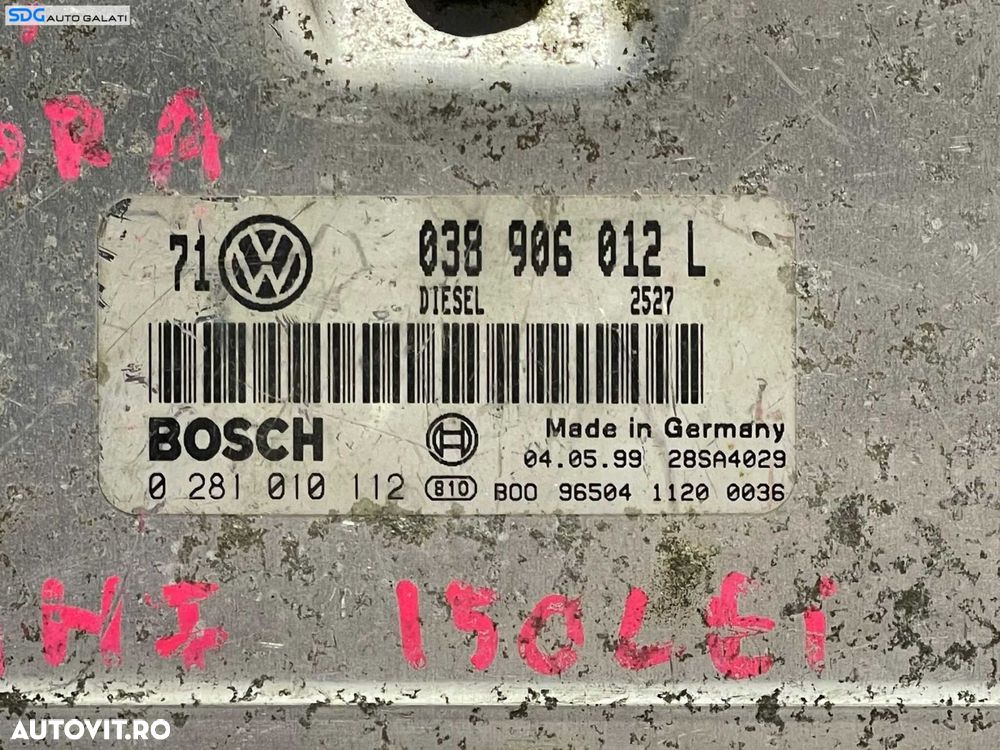 ECU Calculator Motor Bosch Volkswagen Golf 4 1.9 AHF 1998 - 2005 Cod 038906012L 0281010112 [L3192] - 2