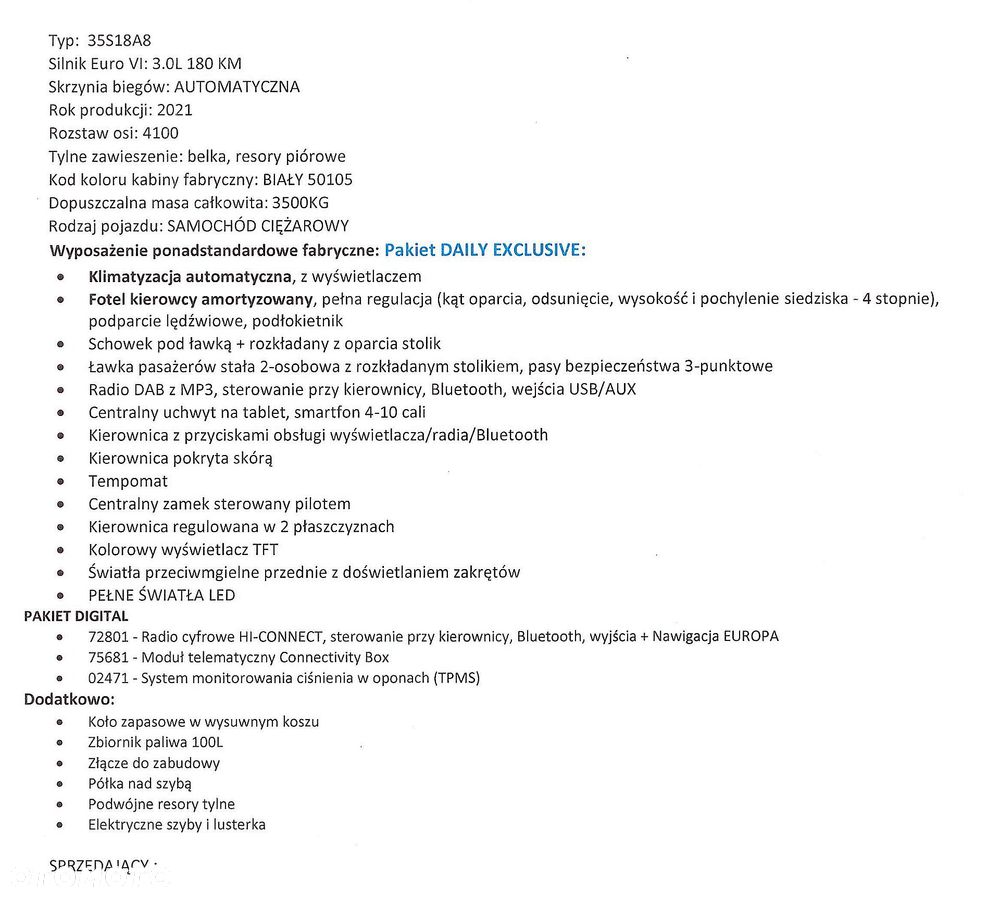 Iveco DAILY 35S18A - NIE używany NOWY. - 2