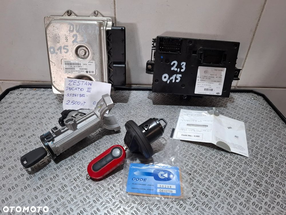 Zestaw startowy Fiat Ducato III 2,3 Rok 2015 komputer moduł BSI stacyjka korek wlewu paliwa ( komplet ) - 1