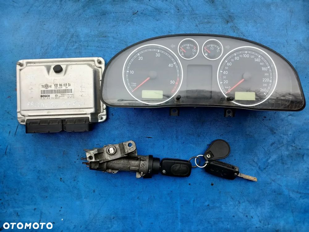 Zestaw startowy do odpalenia Passat B5 Lift 1.9tdi sterownik silnika 038906019EA licznik 3B0920805A stacyjka - 1