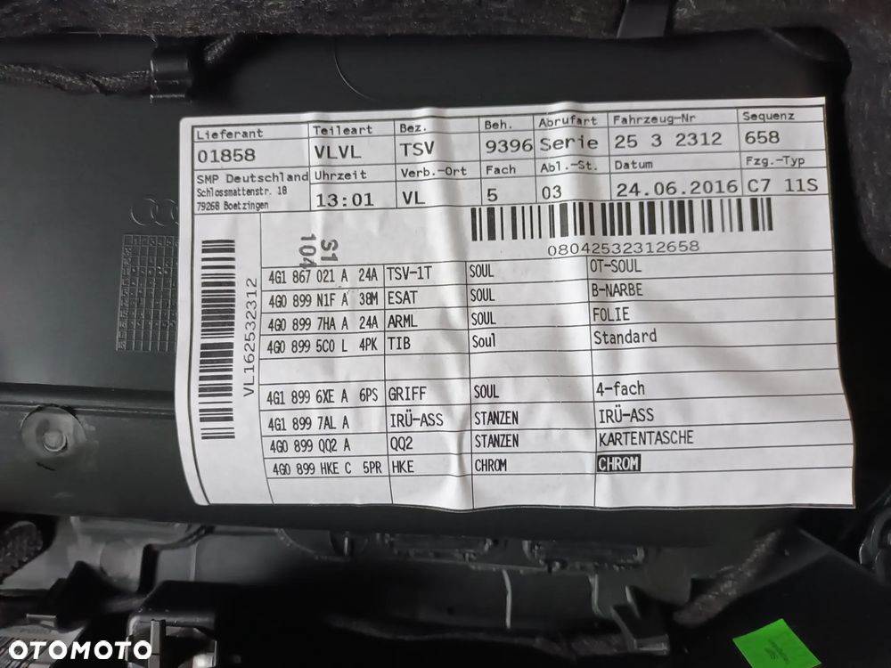 Audi A6 C7 Sedan S-Line Fotel fotele kanapa boczki skóra grzane wentylowane 28km - 14