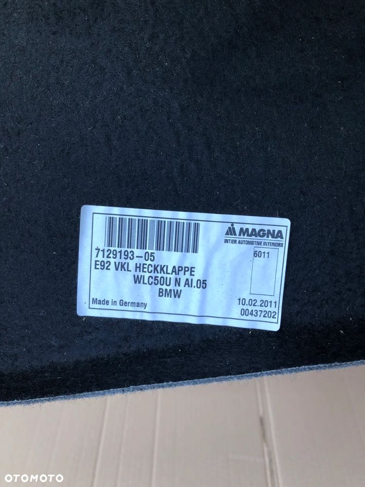 BOCZEK BAGAŻNIKA PODŁOGA SCHOWEK LEWY PRAWY BMW E92 - 9