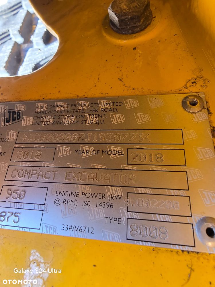 JCB Jcb 8008 cts 2018 rok tylko 207 moto godzin jak NOWA 4 Łyżki ideał dostawa - 2