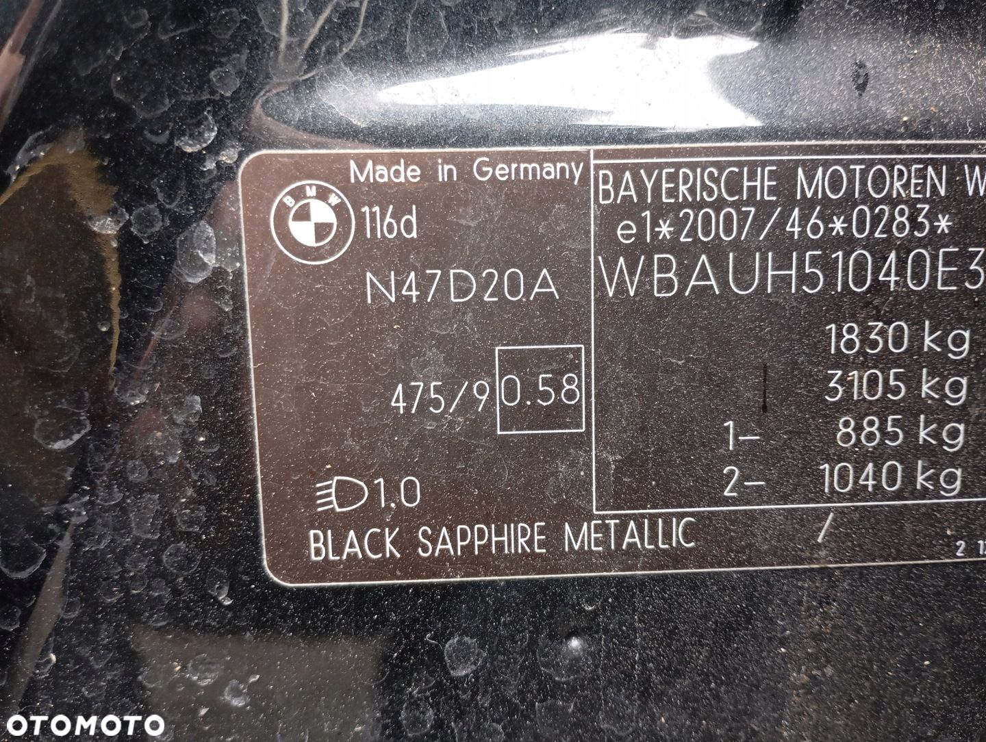 BMW E81 E82 E87 E88 E90 E91 SILNIK 2.0 D N47D20A 116KM N47 D20 A - 3
