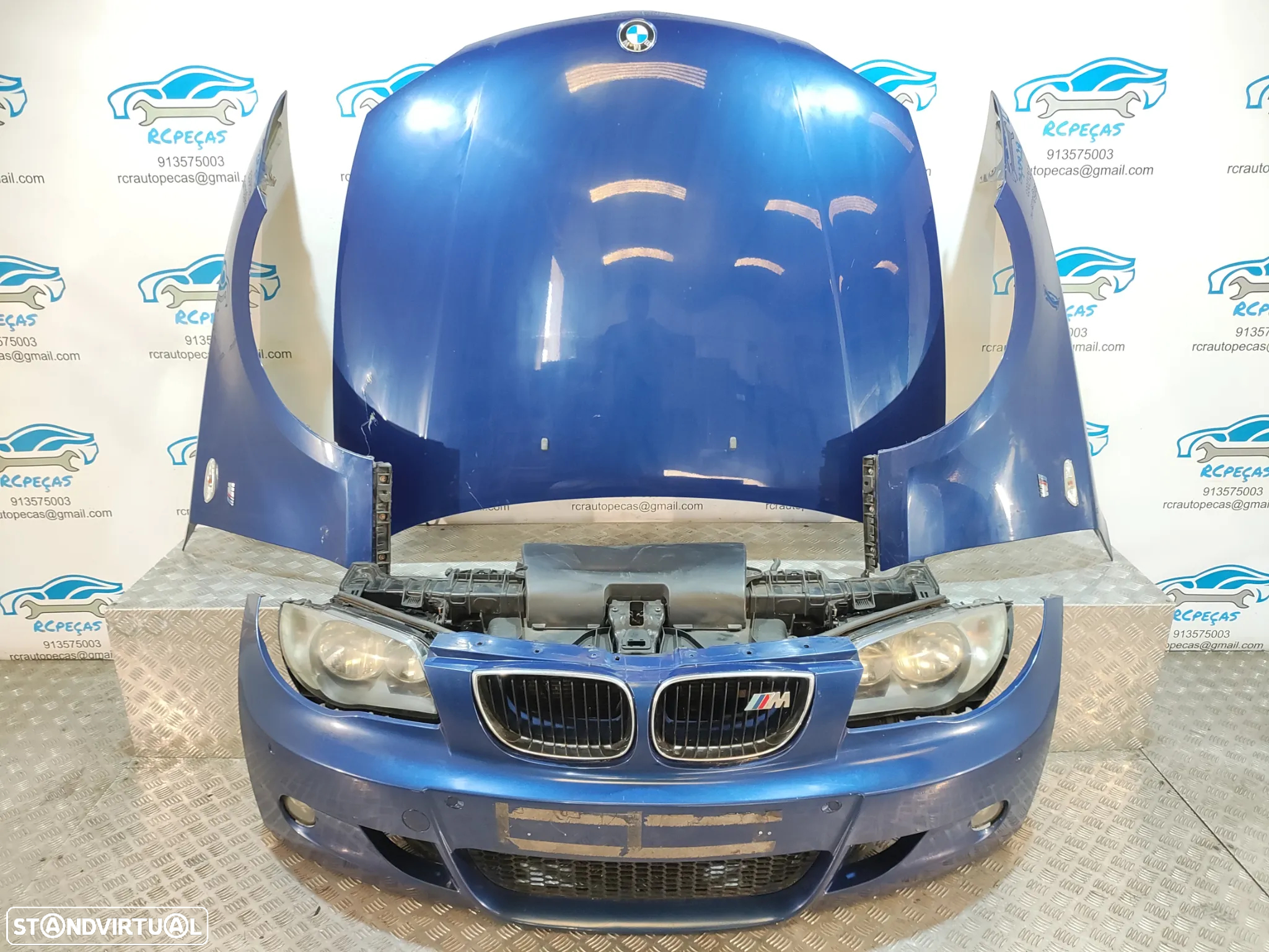 FRENTE COMPLETA BMW SERIE 1 E87 E81 PACK M PARACHOQUES SENSORES GUARDA-LAMAS OTICAS RADIADOR VENTILADOR FRENTE FIBRA REFORÇO - 12