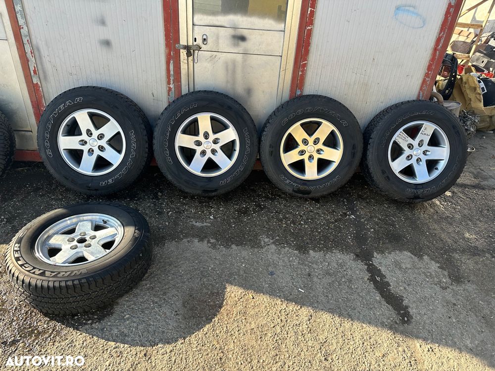 Set jante aliaj JEEP WRANGLER 2007-2016 cu cauciucuri GOODYEAR , M+S ,245/75R17 - 1