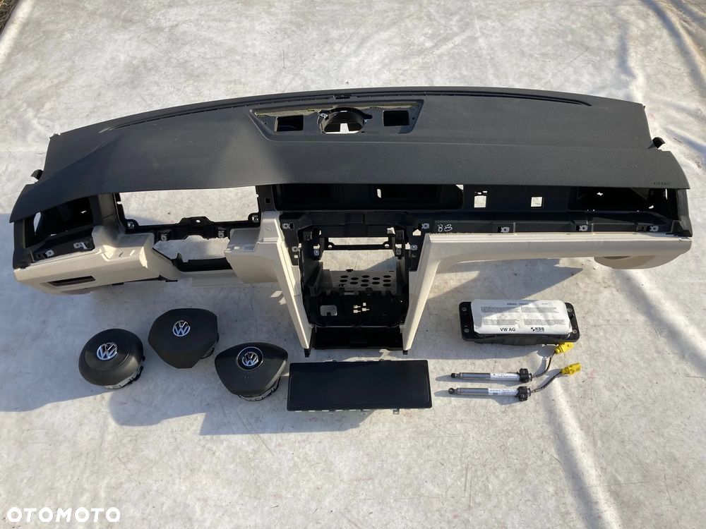VW ARTEON 3G8 DESKA KONSOLA KOKPIT PULPIT PÓŁKA PARAPET PODUSZKI POWIETRZNE KIROWCY PASAŻERA KOLAN KOLANOWA PODUSZKA POWIETRZNA  AIRBAG SRS AIR BAG PASY PAS Oryginał NOWE NEW NEU NEV Okazja !!! - 5